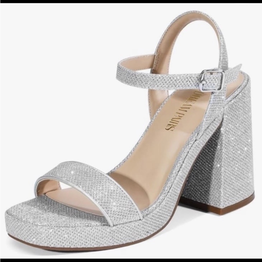 DREAM PAIRS Heels for Women Block Chunky Platform High Heels 8.5